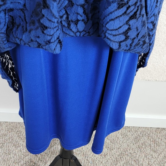 Tommy Hilfiger NEW Women's 12 Royal Blue Floral Lace Cocktail Modest Shift Dress - Picture 8 of 12